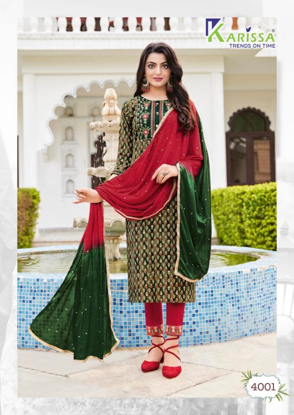 Karissa Siya Vol 4 Fancy silk Kurty With Bottom Dupatta Collection